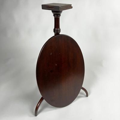 1263 Antique Mahogany Oval Tilt Top Table Candle-stand