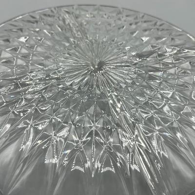 Vintage Crystal Glass Fancy Dinnerware Divider Serving Dish