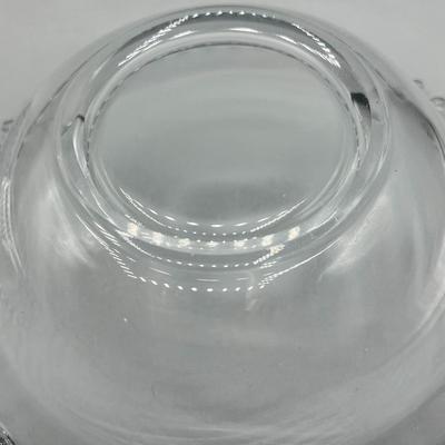 Vintage Imperial Candlewick Clear Glass Round Bowl & Oval Serving Dish