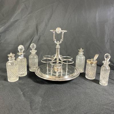 1275 Antique Henry Wilkinson & Co. 6pc. Silverplate Condiment Set