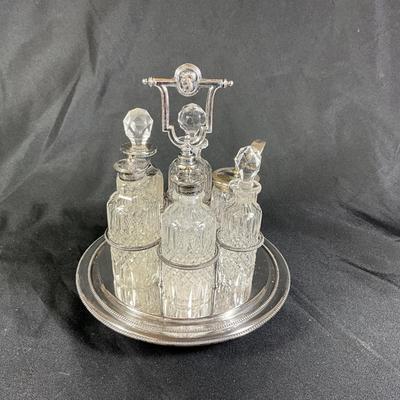 1275 Antique Henry Wilkinson & Co. 6pc. Silverplate Condiment Set