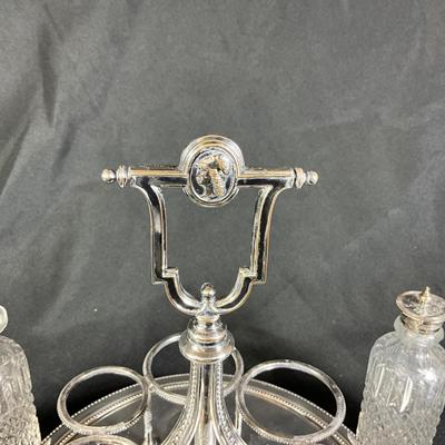 1275 Antique Henry Wilkinson & Co. 6pc. Silverplate Condiment Set