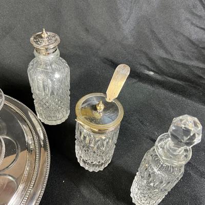 1275 Antique Henry Wilkinson & Co. 6pc. Silverplate Condiment Set