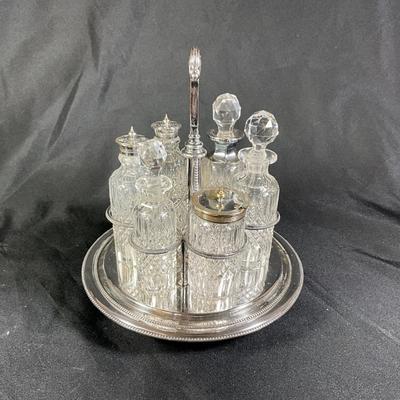 1275 Antique Henry Wilkinson & Co. 6pc. Silverplate Condiment Set