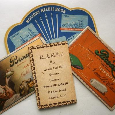 (4) Vintage Advertising Needle Folders