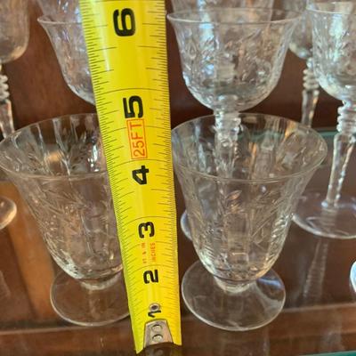 Antique Etched Stemware Set - LOT 19