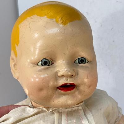 Vintage Large Composite Sleepy Eyed Baby Doll Soft Body Cryer
