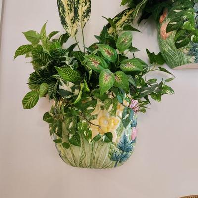 Pair Wall Planters with Clean Artificial  Plants