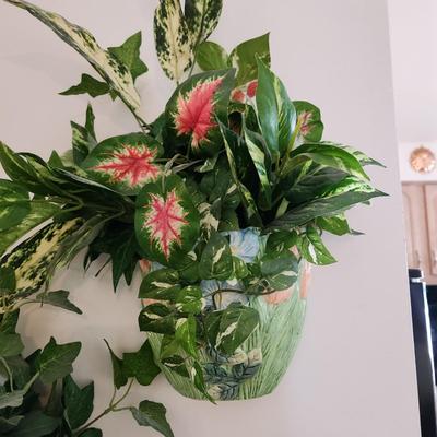 Pair Wall Planters with Clean Artificial  Plants