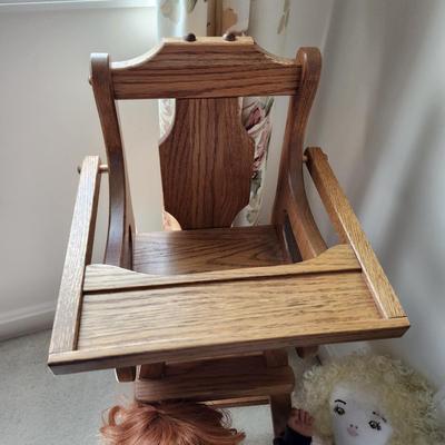 Doll High Chair with 2 Dolls