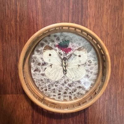 !RATTAN BUTTERFLY COASTER SET