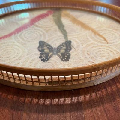 !RATTAN BUTTERFLY COASTER SET