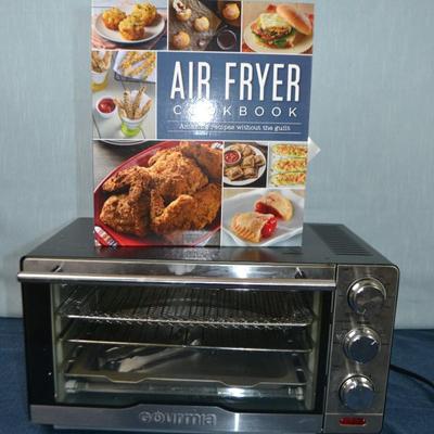 LOT 421.  GOURMIA AIR FRY TOASTER OVEN AND AIR FRYER COOK BOOK