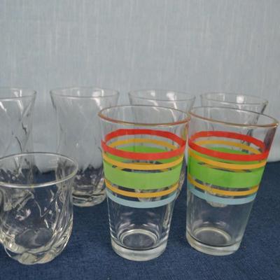 LOT 425.  MISC ITEMS GLASSES, TEA POT, SALT AND PEPER SHAKERS