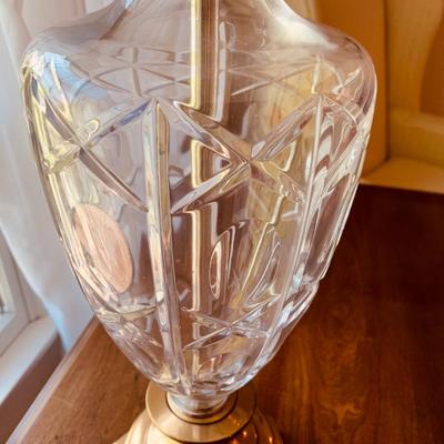 Lead Crystal Lamp - w/Clean Shade - Waterford? LOT 30