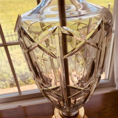 Lead Crystal Lamp - w/Clean Shade - Waterford? LOT 30