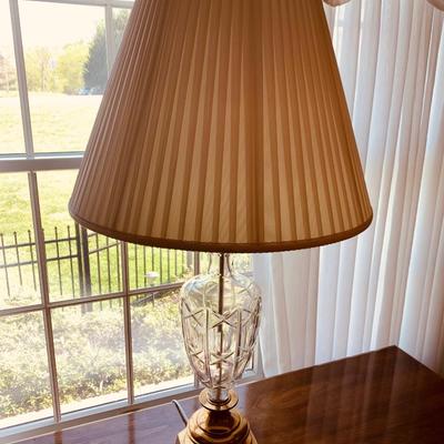 Lead Crystal Lamp - w/Clean Shade - Waterford? LOT 30