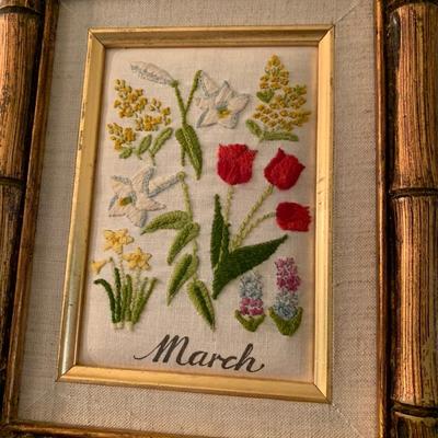 Set of Needlepoint Monthly Art - LOT 35