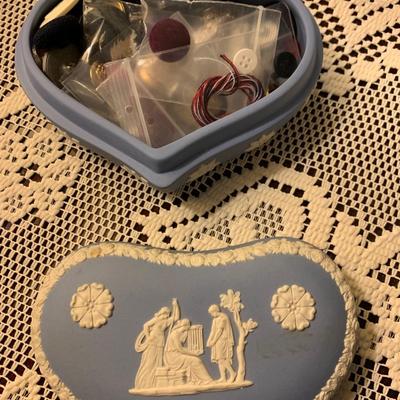 Two - Wedgwood Trinket Boxes - one w/buttons - LOT 43