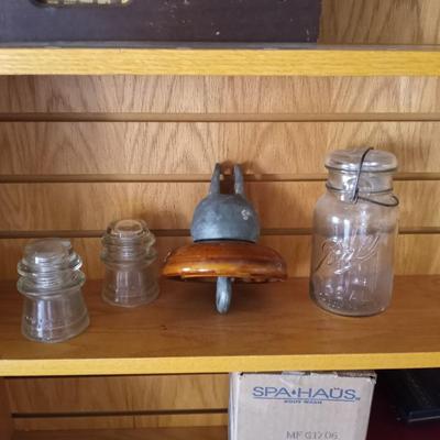 VINTAGE  INSULATORS AND BALL JAR