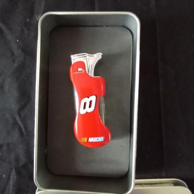 KASY KAMN #9 STILL IN PACKAGE AND #8 NASCAR LIGHTER IN BOX