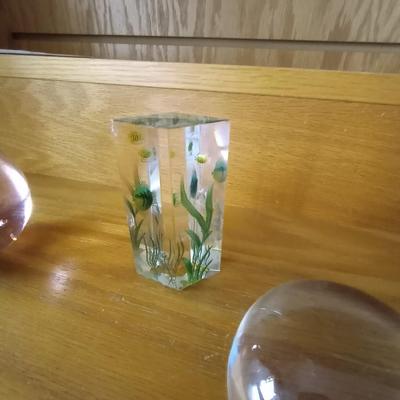 VINTAGE GLASS PAPER WEIGHTS