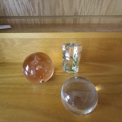 VINTAGE GLASS PAPER WEIGHTS