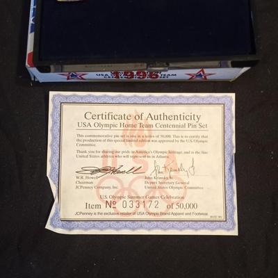 OLYMPIC PINS WITH AUTHENTICITY CERTIFICATE