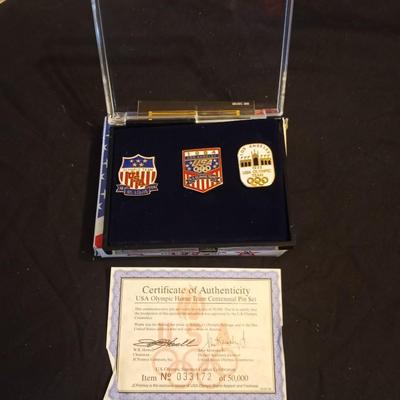 OLYMPIC PINS WITH AUTHENTICITY CERTIFICATE