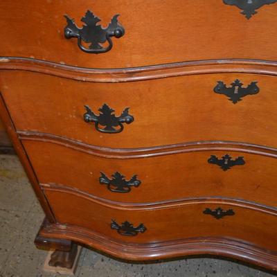 LOT 471. VINTAGE SERPENTINE DROP FRONT DESK