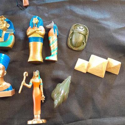 ANCIENT EGYPT TOOB EGYPT FIGURES, EGYPTIAN SPHINX, AND EGYPTIAN CANDLE / INSCENSE HOLDER