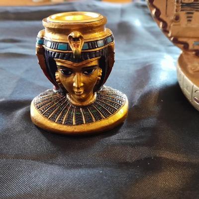 ANCIENT EGYPT TOOB EGYPT FIGURES, EGYPTIAN SPHINX, AND EGYPTIAN CANDLE / INSCENSE HOLDER