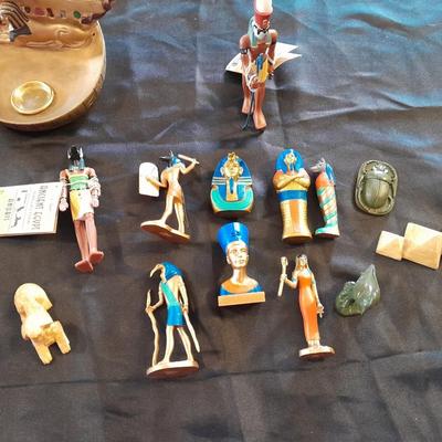 ANCIENT EGYPT TOOB EGYPT FIGURES, EGYPTIAN SPHINX, AND EGYPTIAN CANDLE / INSCENSE HOLDER