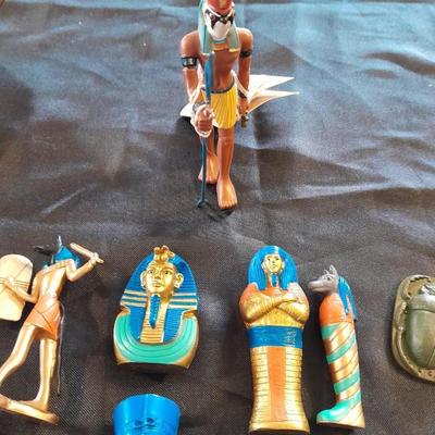 ANCIENT EGYPT TOOB EGYPT FIGURES, EGYPTIAN SPHINX, AND EGYPTIAN CANDLE / INSCENSE HOLDER