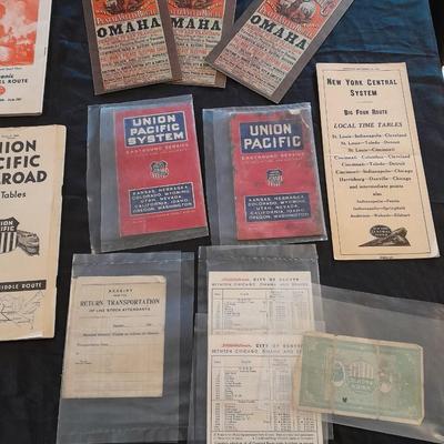 OLD RAILROAD EPHEMERA 1892 TICKET, PAMPHLETS & MORE UNION PACIFIC, NEW YORK CENTRAL AND OTHERS