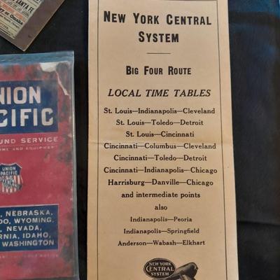 OLD RAILROAD EPHEMERA 1892 TICKET, PAMPHLETS & MORE UNION PACIFIC, NEW YORK CENTRAL AND OTHERS