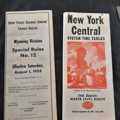 OLD RAILROAD EPHEMERA 1892 TICKET, PAMPHLETS & MORE UNION PACIFIC, NEW YORK CENTRAL AND OTHERS