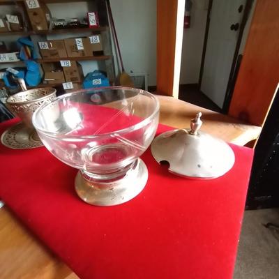 SILVER CUP AND SAUCER AND SUGAR BOWL