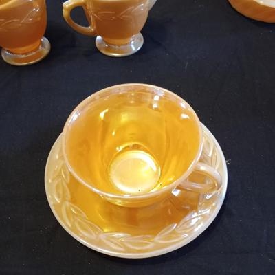 FIRE KING CUPS & SAUCER CREAMER/SUGAR