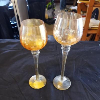 FIRE KING DISHS AND GLASS CANDLE HOLDERS