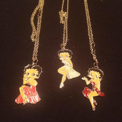 THREE BETTY BOOP NECKLACES