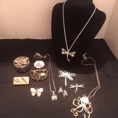 DRAGON FLYS-BUTTERFLYS-LADY BUGS AND OCTOPUS FASHION JEWELRY