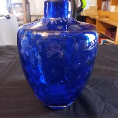APEX COVERED SERVER-SMALL VASE AND BELL AND BLUE GLASS VASE