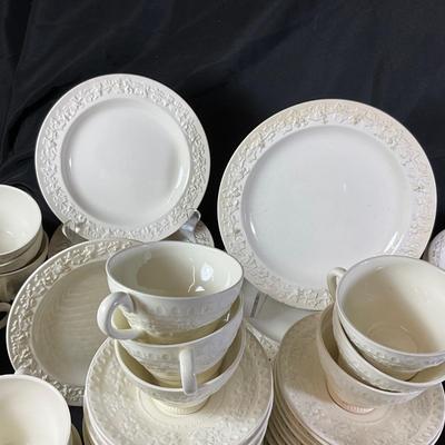 1282 Vintage Wedgwood Embossed Queensware, Wellesley, Patrician China Set