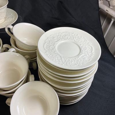 1282 Vintage Wedgwood Embossed Queensware, Wellesley, Patrician China Set
