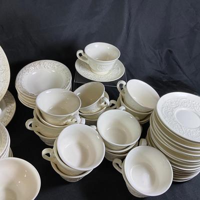 1282 Vintage Wedgwood Embossed Queensware, Wellesley, Patrician China Set