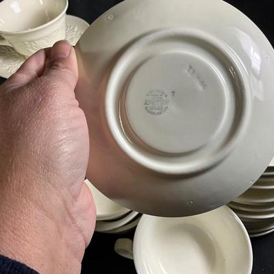 1282 Vintage Wedgwood Embossed Queensware, Wellesley, Patrician China Set
