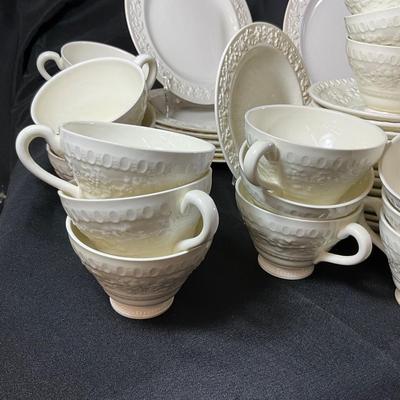 1282 Vintage Wedgwood Embossed Queensware, Wellesley, Patrician China Set