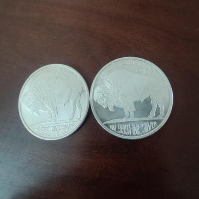 TWO 1 OUNCE .999 SILVER INDIAN HEAD BUFFALO SILVER COINS 2019