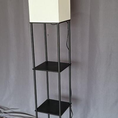 Lot 9: Floor Lamp with Shelfs